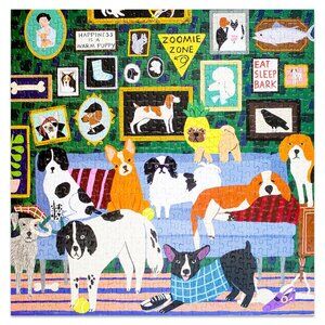 🐾 ADORABLE (500) Piece Puzzle "Lounge Dogs" 🐾 Galison Jigsaw Puzzle
